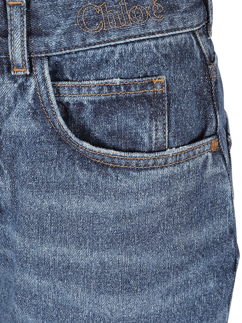 Chloé High-Waisted Flared Jeans With Vintage Wash Blauw