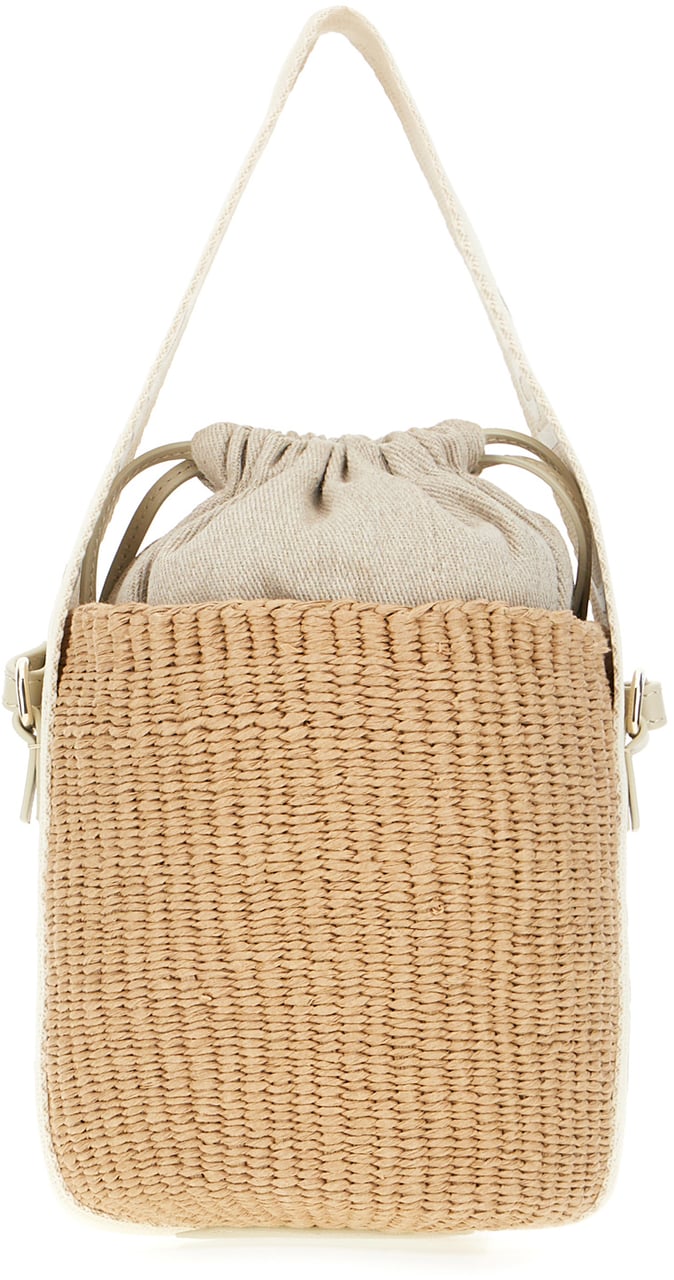 Chloé Chloe Fairtrade material small Woody bucket bag Beige