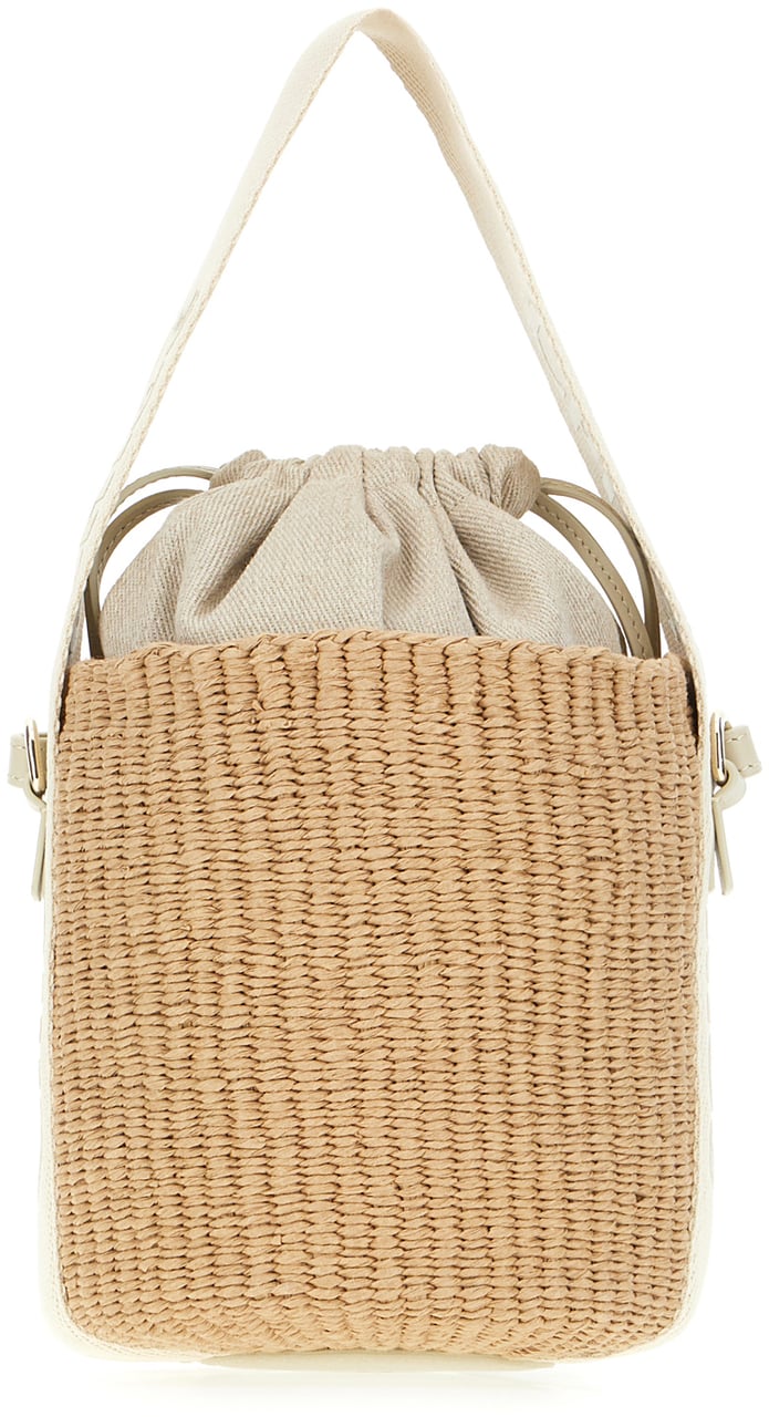 Chloé Chloe Fairtrade material small Woody bucket bag Beige