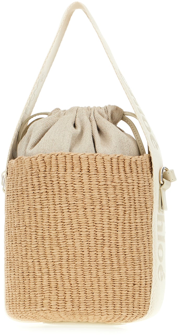 Chloé Chloe Fairtrade material small Woody bucket bag Beige