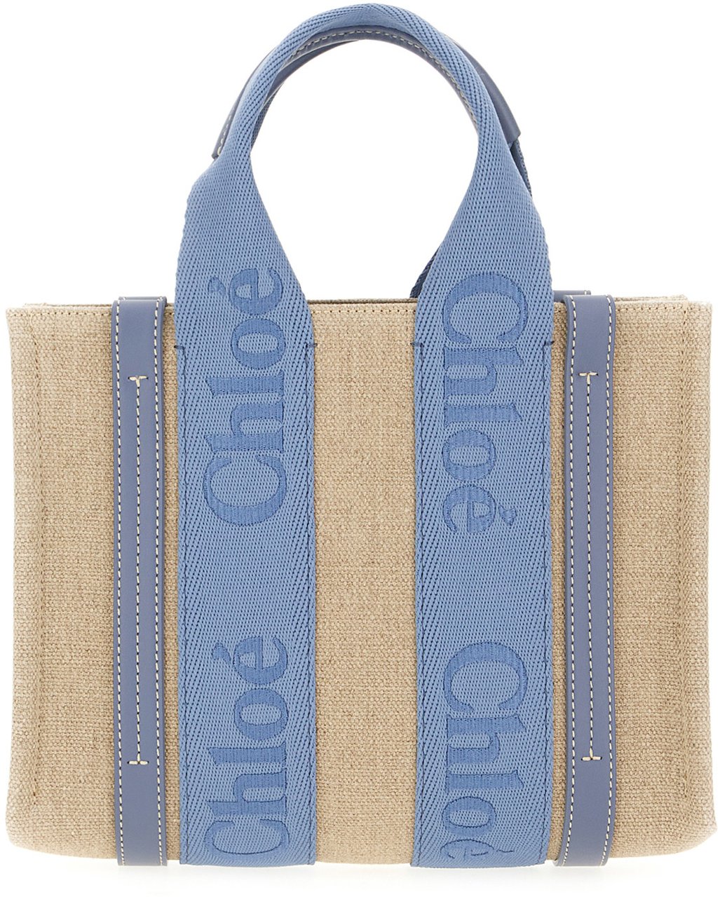 Chloé Chloe Cappuccino linen small Woody handbag Beige