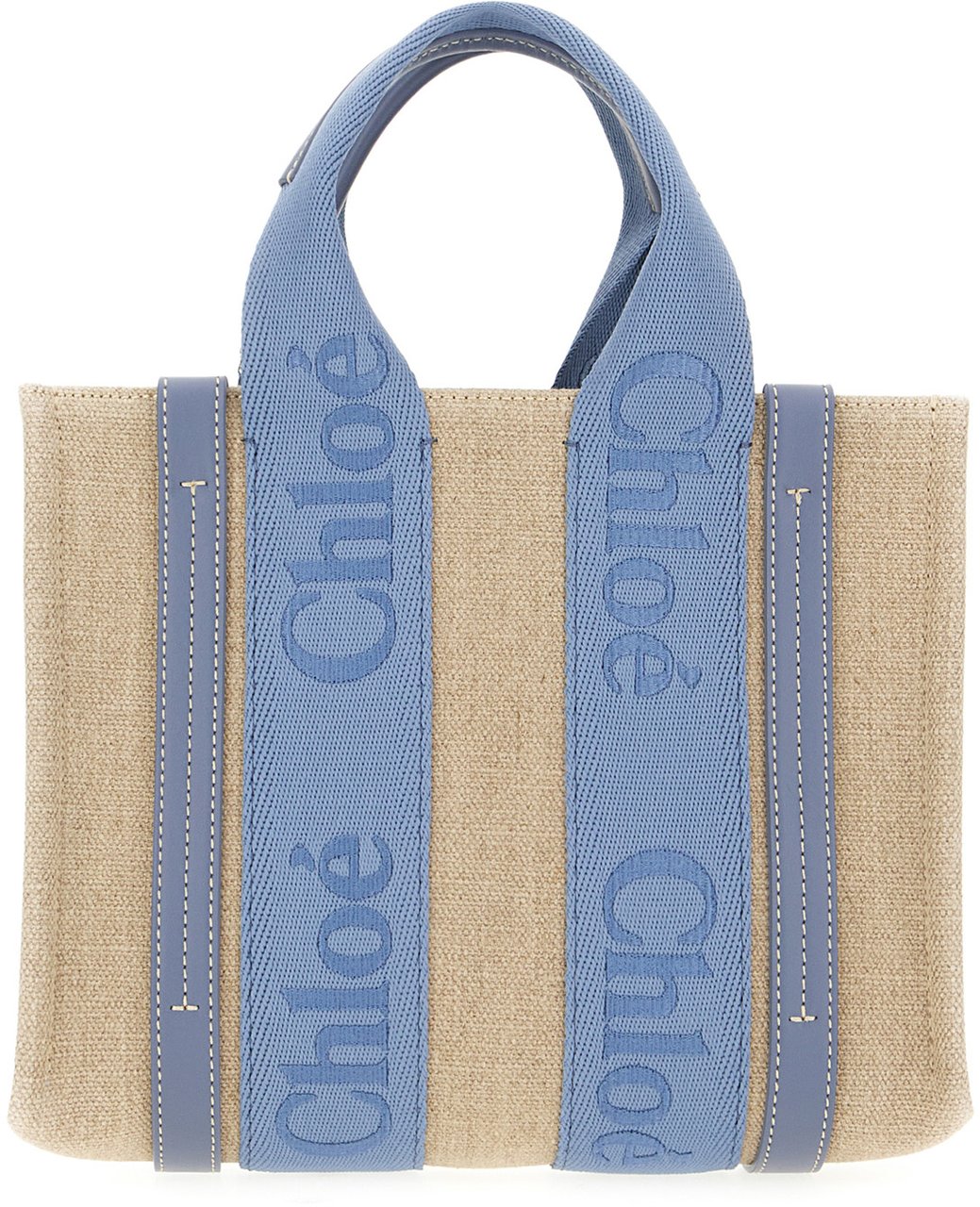 Chloé Chloe Cappuccino linen small Woody handbag Beige
