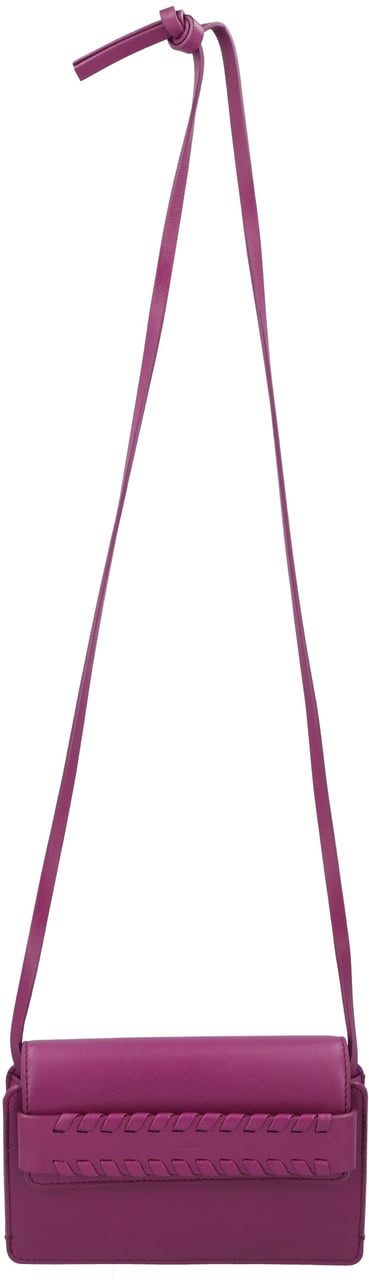 Chloé Shoulder Bag With Braided Detail Purple Roze