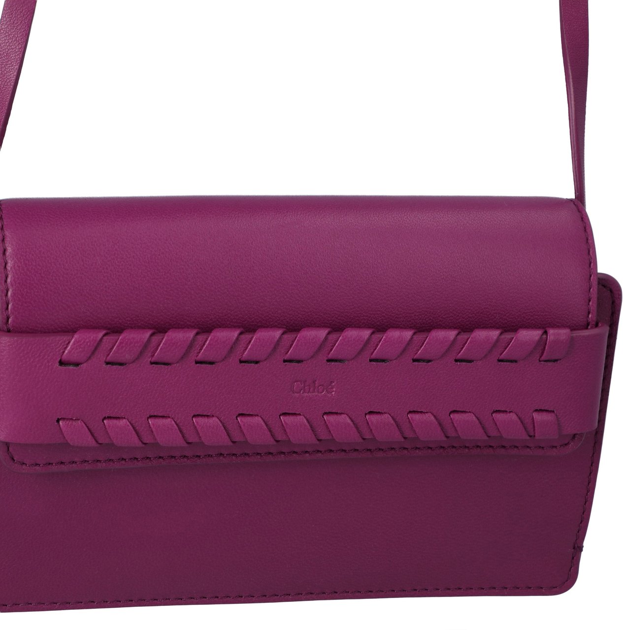 Chloé Shoulder Bag With Braided Detail Purple Roze