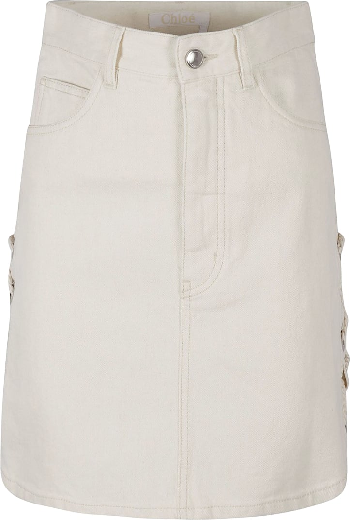 Chloé Fitted High-Waist Skirt With Lace-Up Details Wit