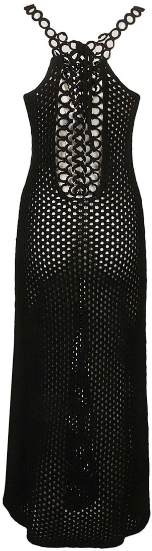 Chloé Maxi Dress With Open-Knit Design Zwart