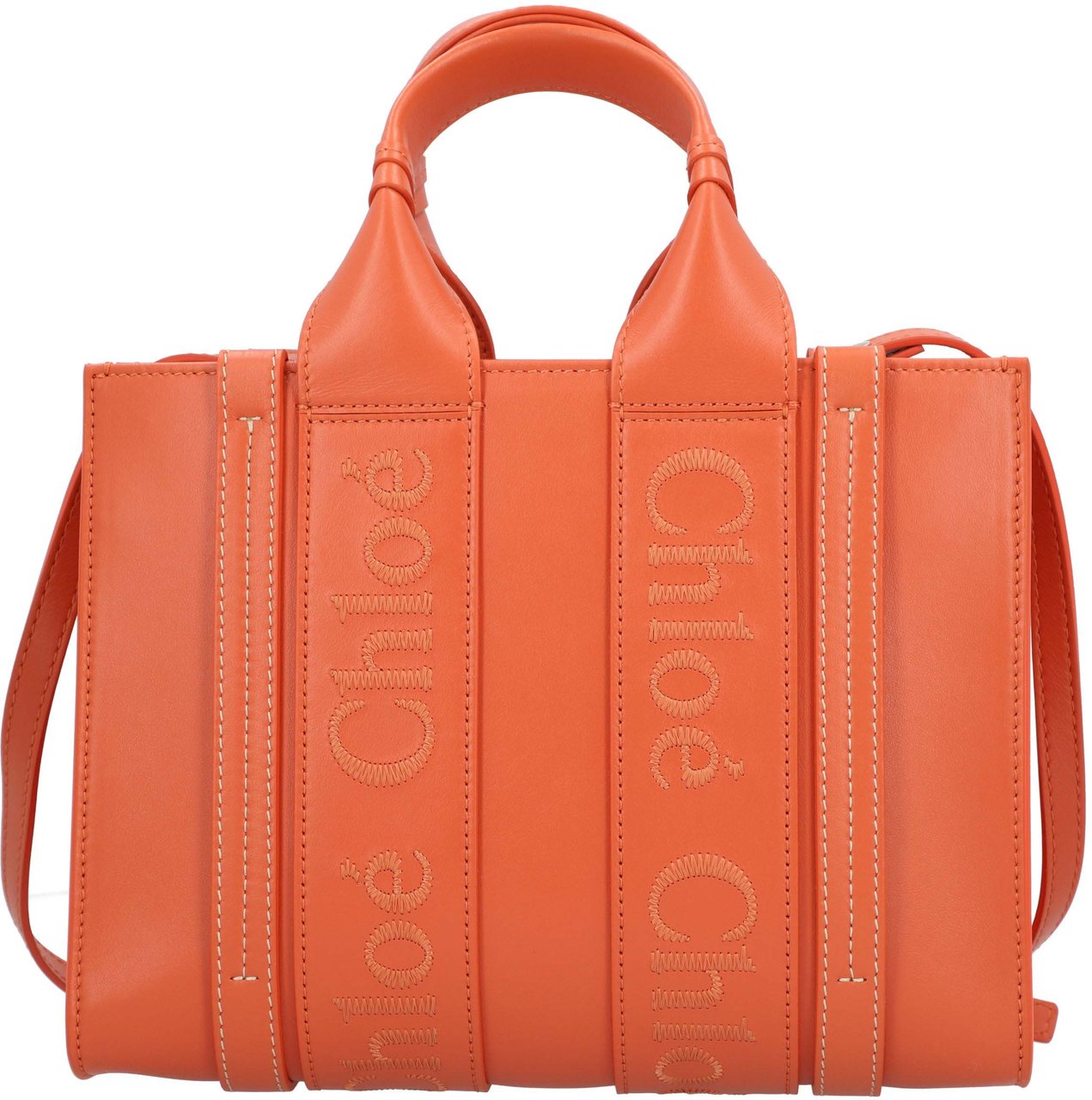 Chloé Small Woody Tote Bag Orange Oranje
