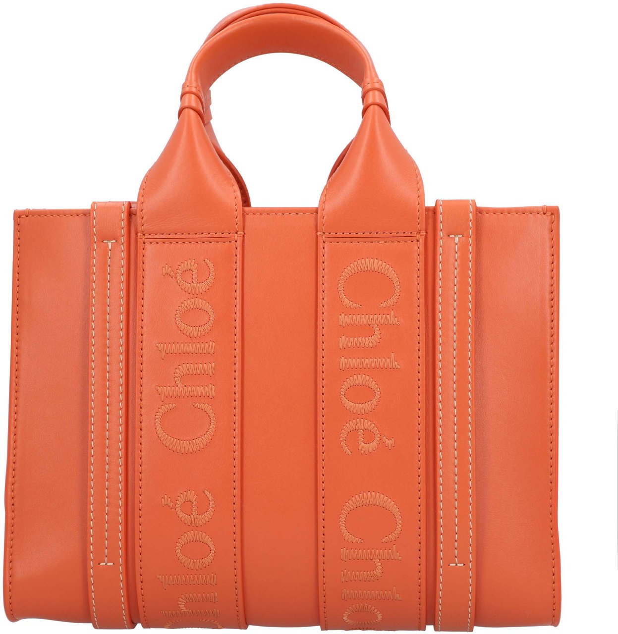 Chloé Small Woody Tote Bag Orange Oranje