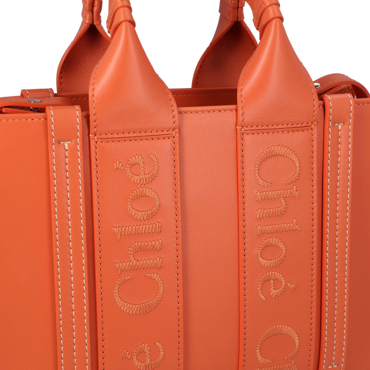 Chloé Small Woody Tote Bag Orange Oranje