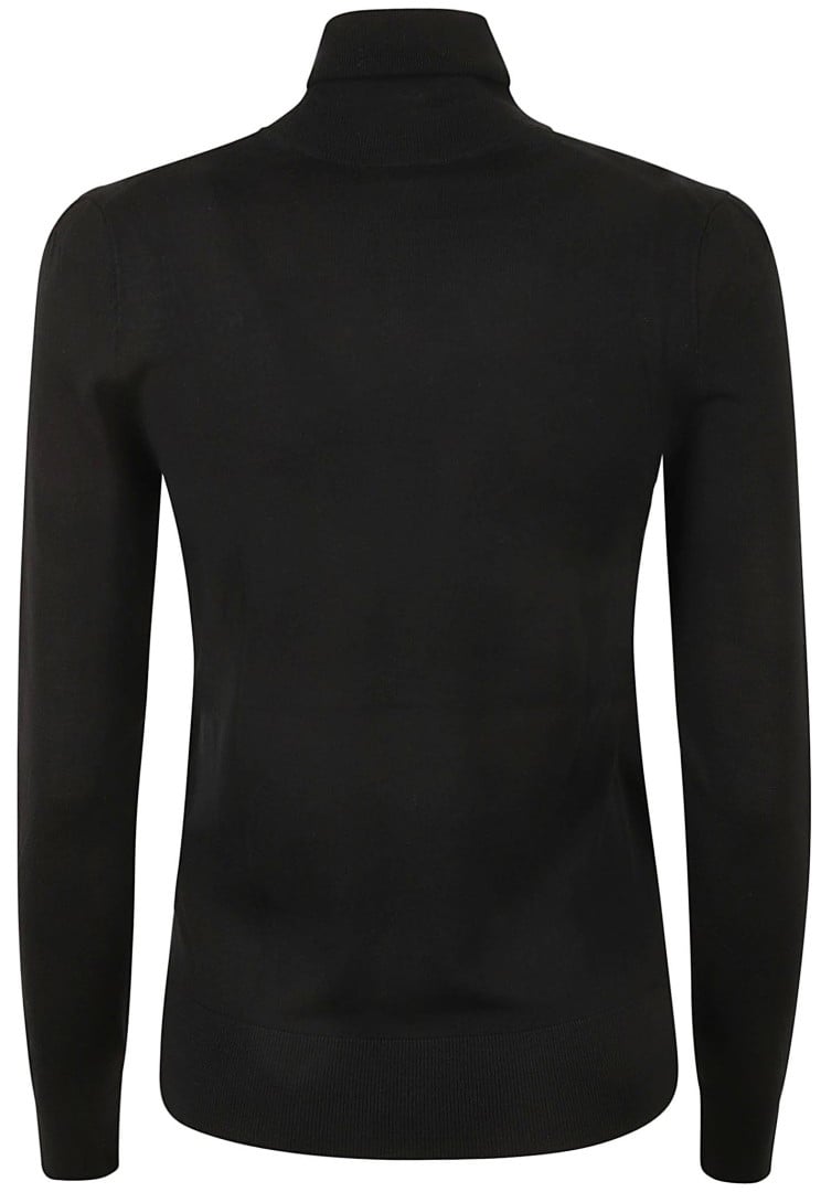 Chloé High Neck Fitted Black Wool Sweater Zwart