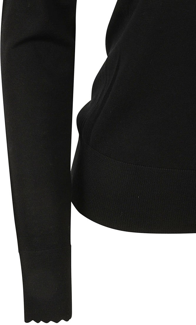 Chloé High Neck Fitted Black Wool Sweater Zwart