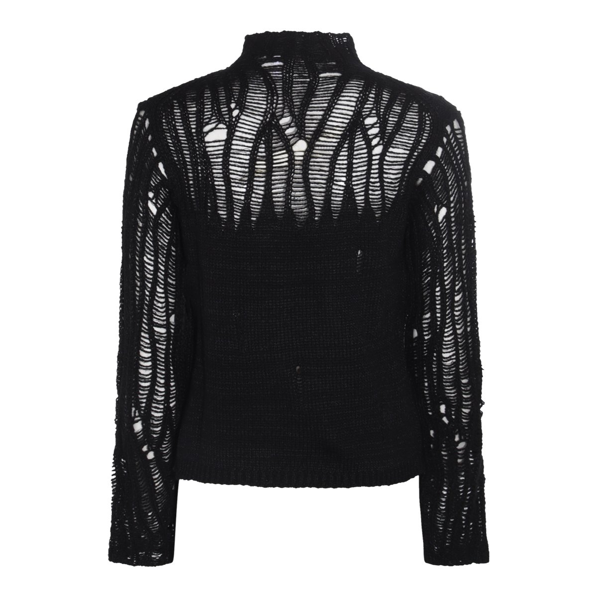 Chloé Black Wool Cut Out Shirt Zwart
