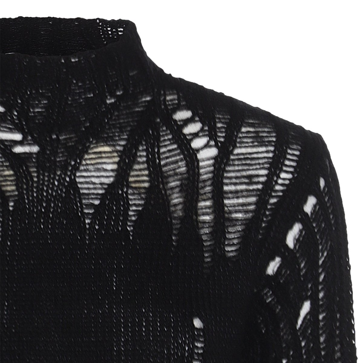 Chloé Black Wool Cut Out Shirt Zwart