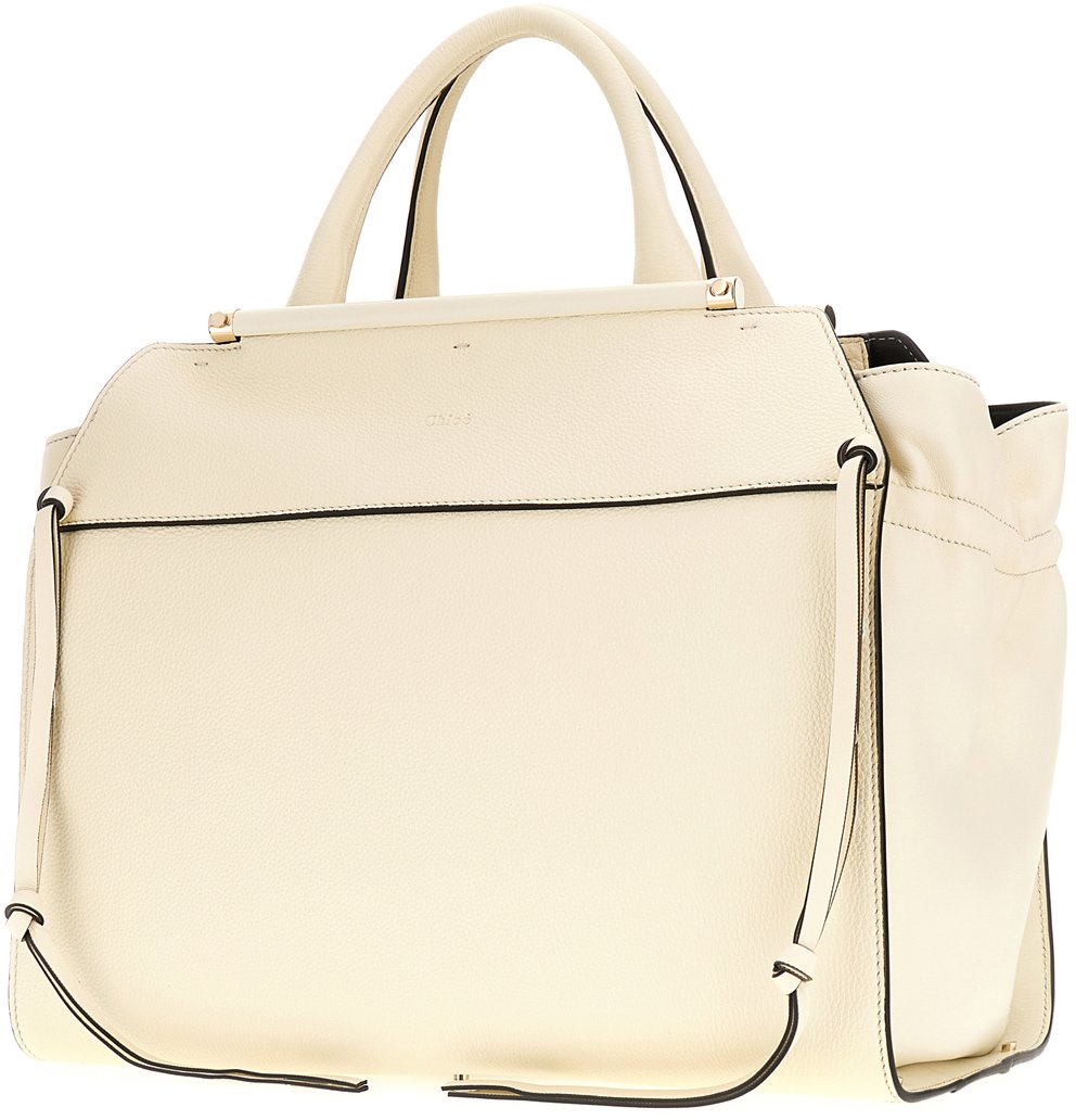 Chloé Chloe Ivory leather medium Steph handbag Wit