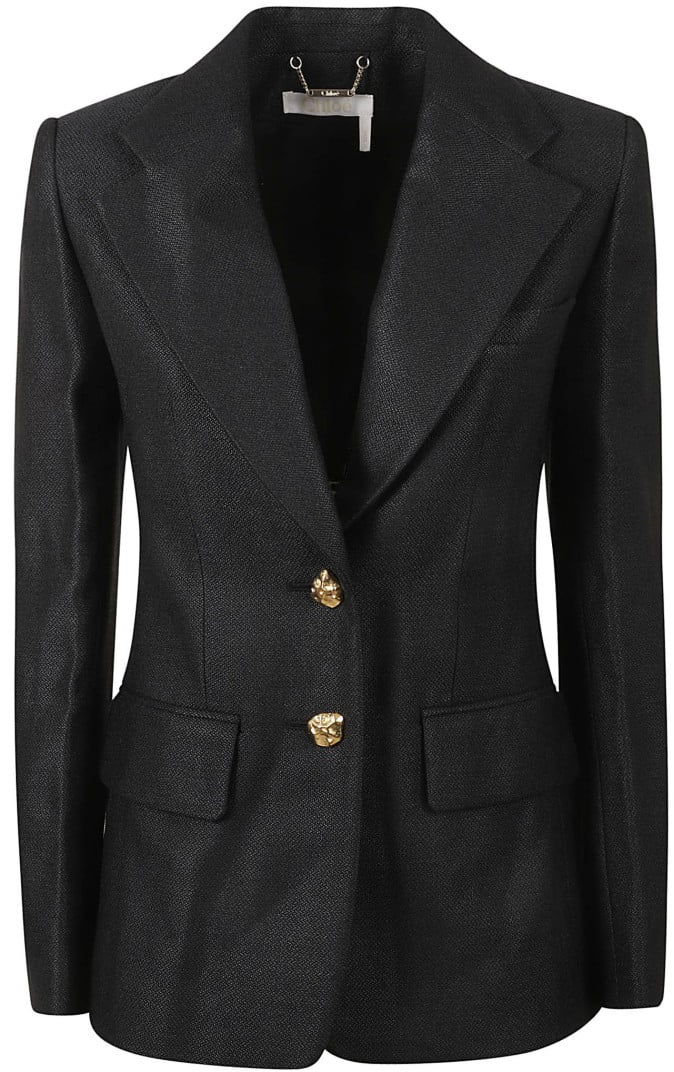 Chloé Structured Black Tailored Jacket Zwart