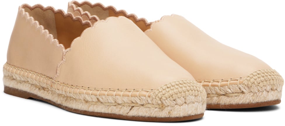 Chloé Pary Scalloped Espadrilles Beige