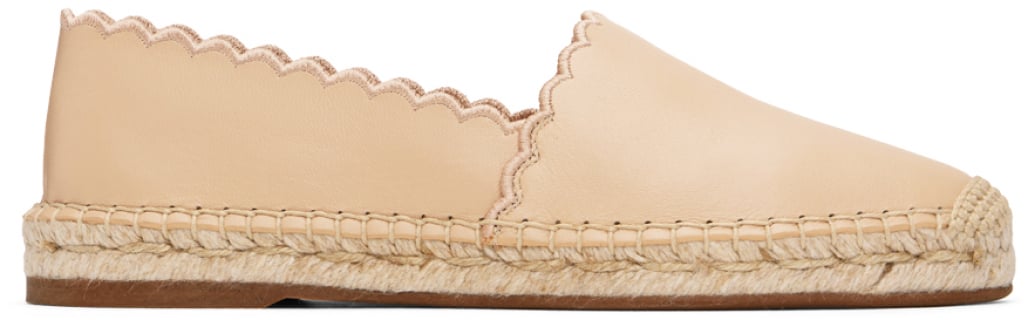 Chloé Pary Scalloped Espadrilles Beige