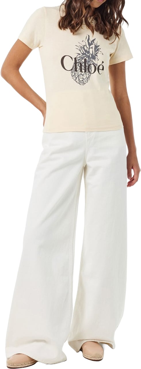 Chloé Pary Scalloped Espadrilles Beige