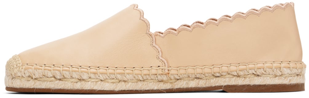 Chloé Pary Scalloped Espadrilles Beige