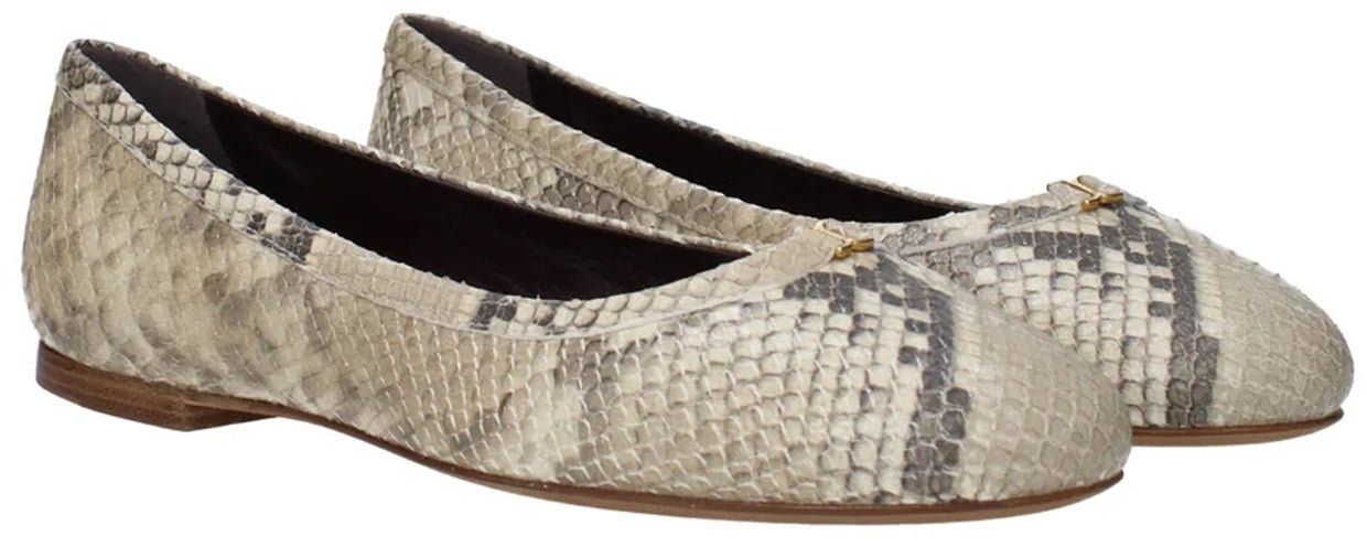 Chloé Chloè Python Marcie Ballerina Flat Beige