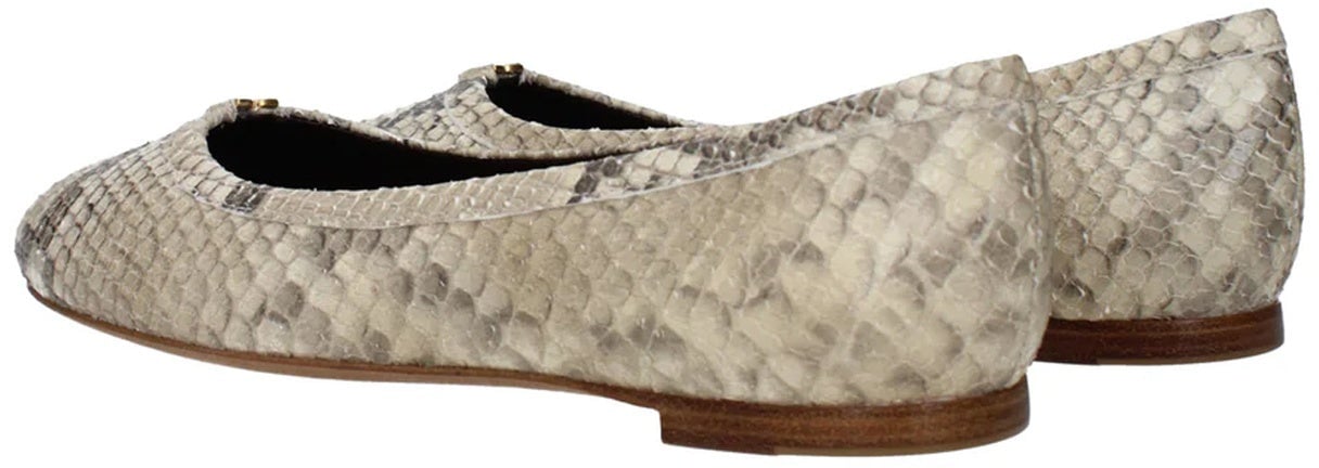 Chloé Chloè Python Marcie Ballerina Flat Beige