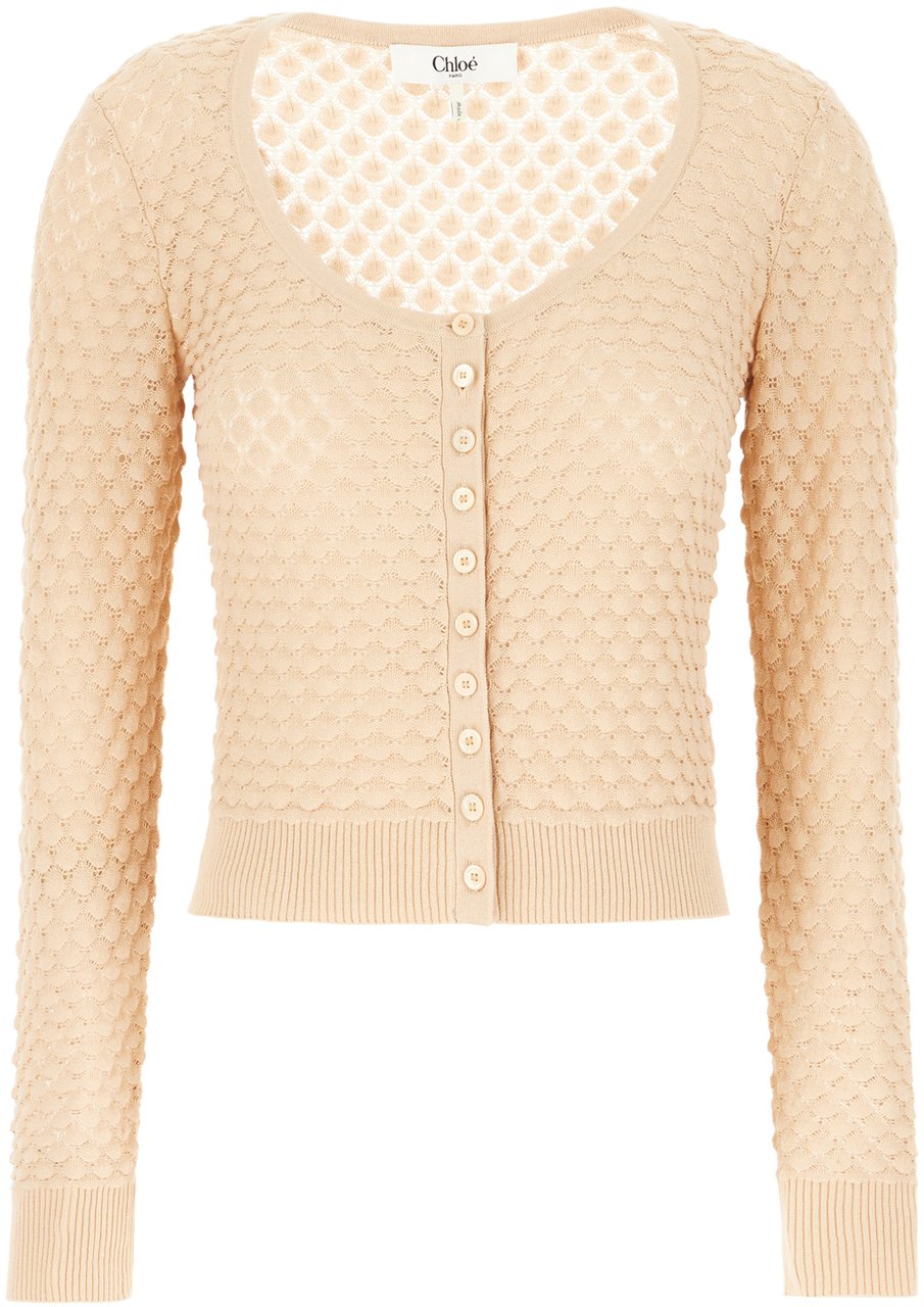Chloé Chloe Skin pink cotton cardigan Roze
