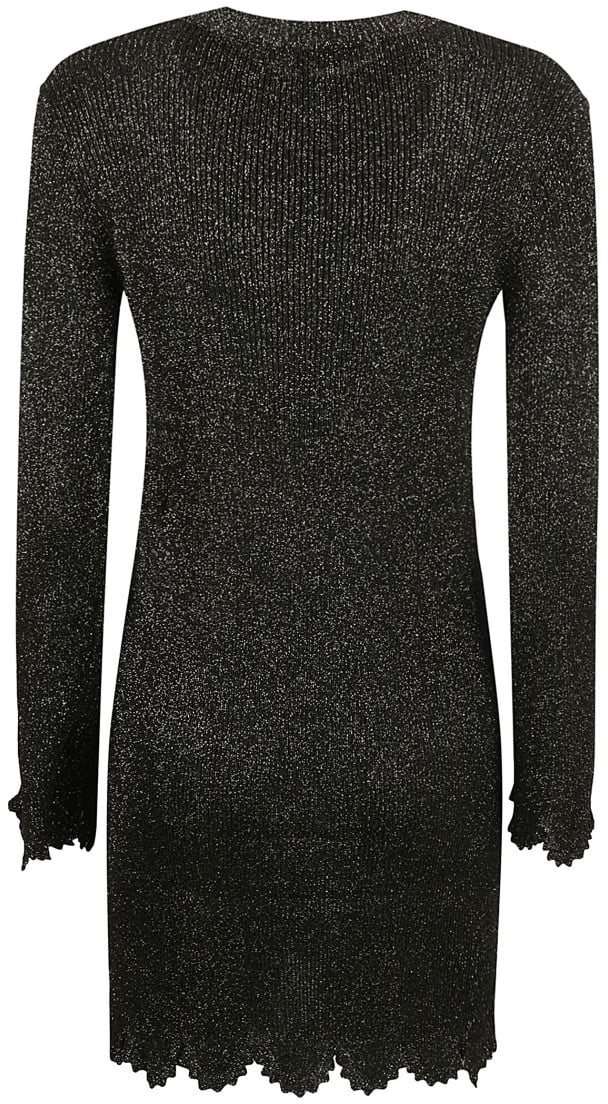 Chloé Fitted Black Dress With Metallic Fibers Zwart