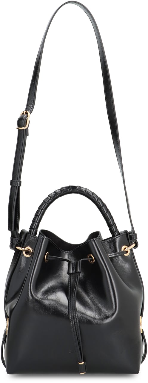Chloé Marcie Leather bucket bag Zwart
