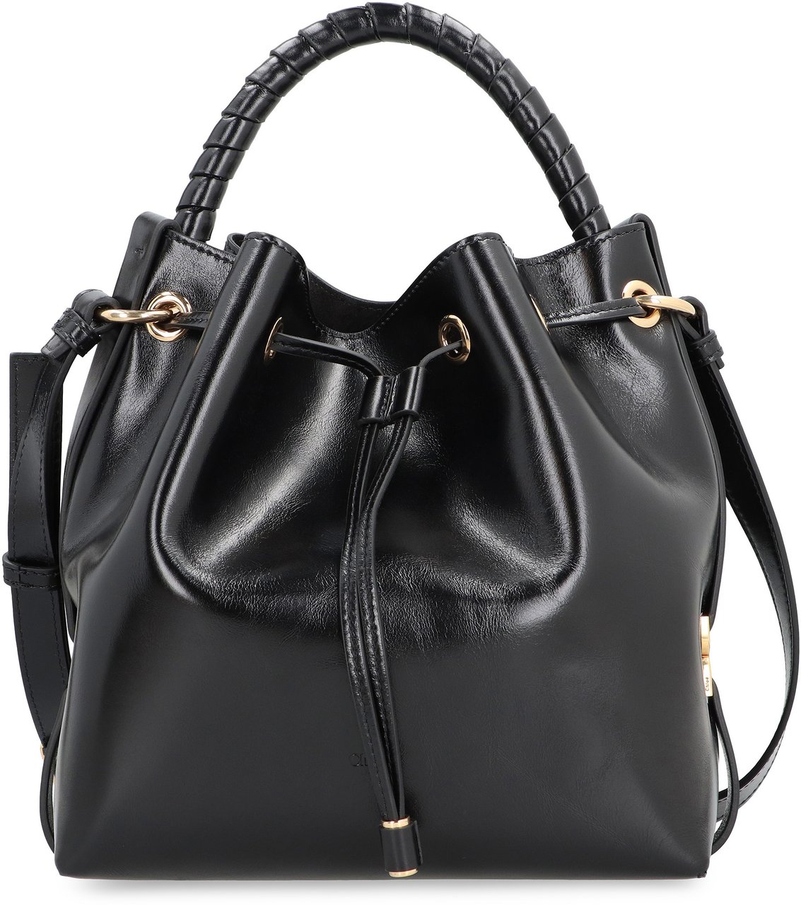 Chloé Marcie Leather bucket bag Zwart