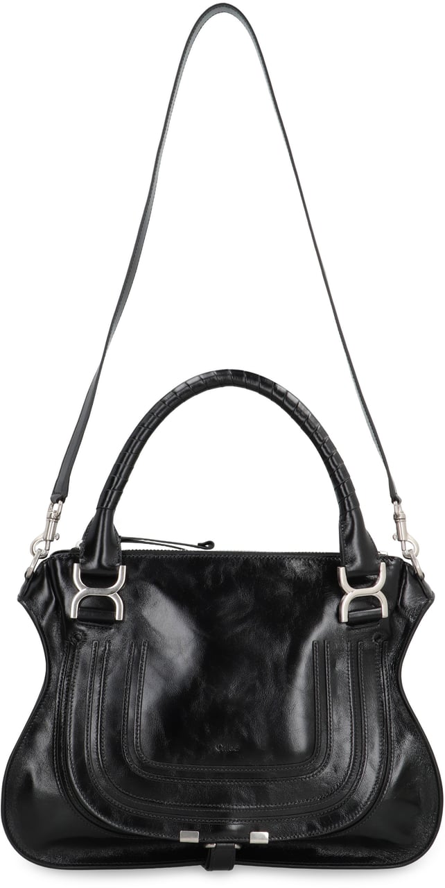 Chloé Marcie handbag in shiny leather Zwart