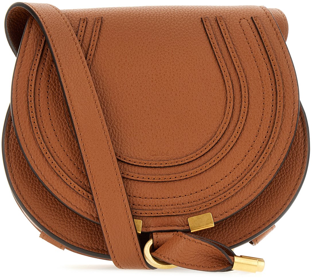 Chloé Chloe Caramel leather Marcie crossbody bag Bruin