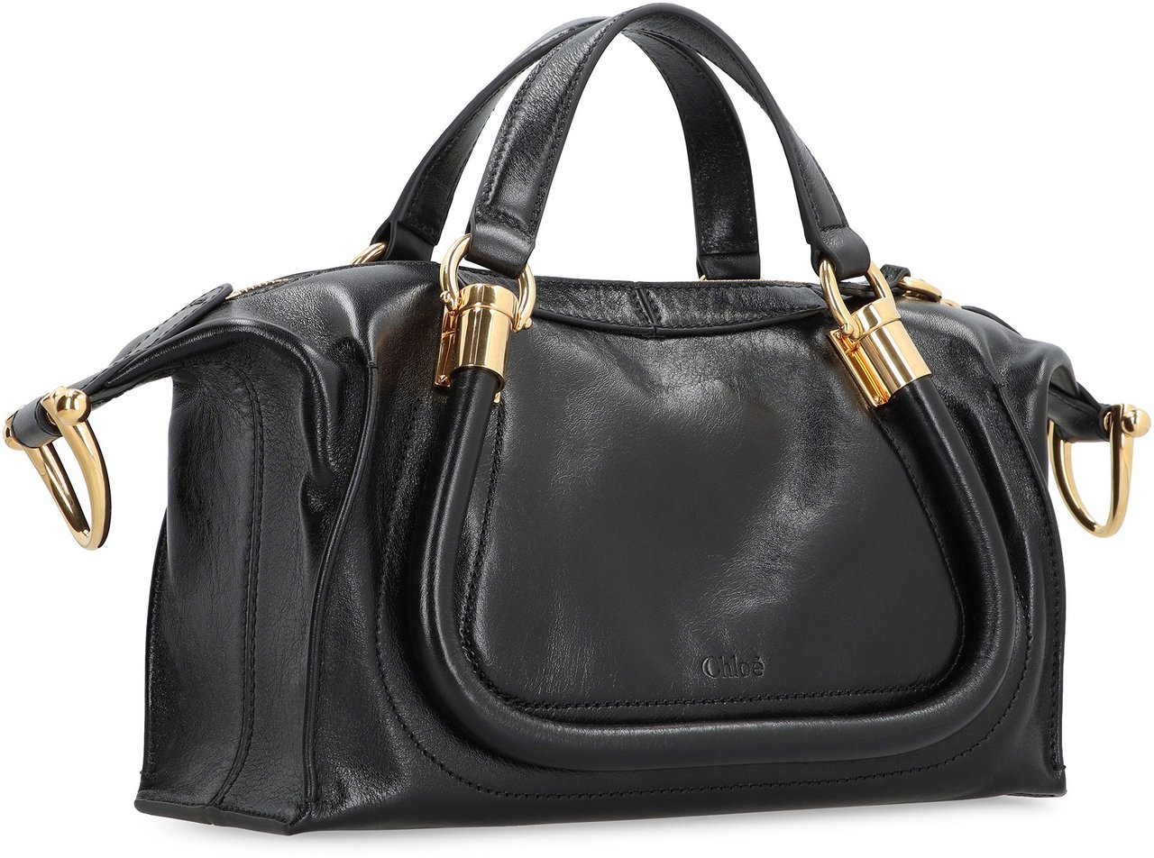 Chloé Paraty 24 piccola Leather shoulder bag Zwart