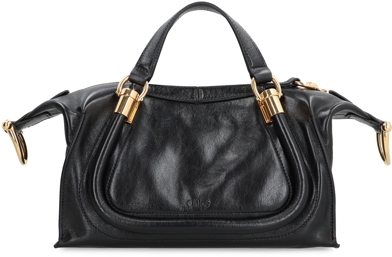 Chloé Paraty 24 piccola Leather shoulder bag Zwart