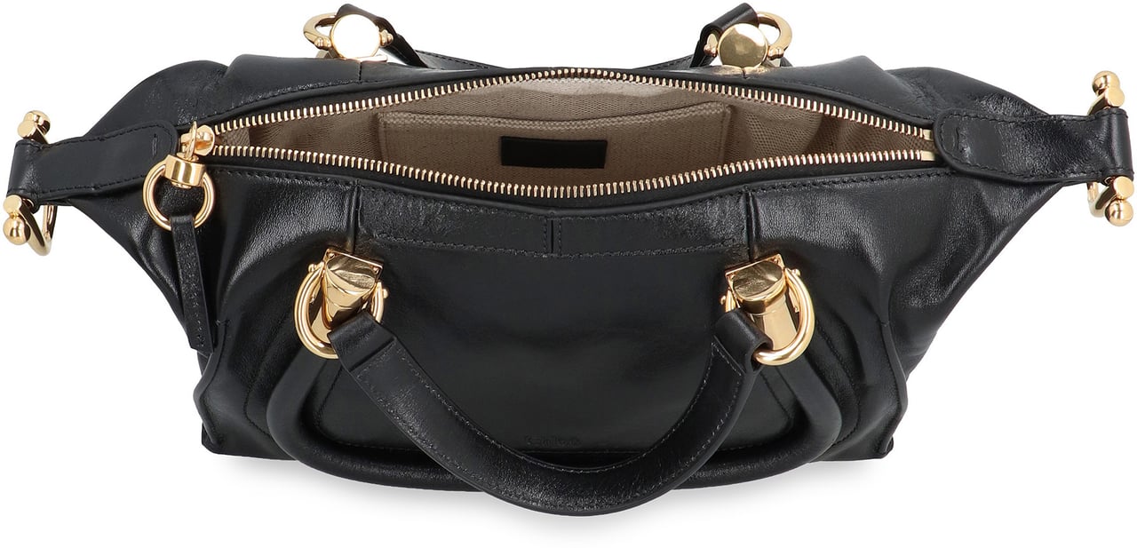 Chloé Paraty 24 piccola Leather shoulder bag Zwart