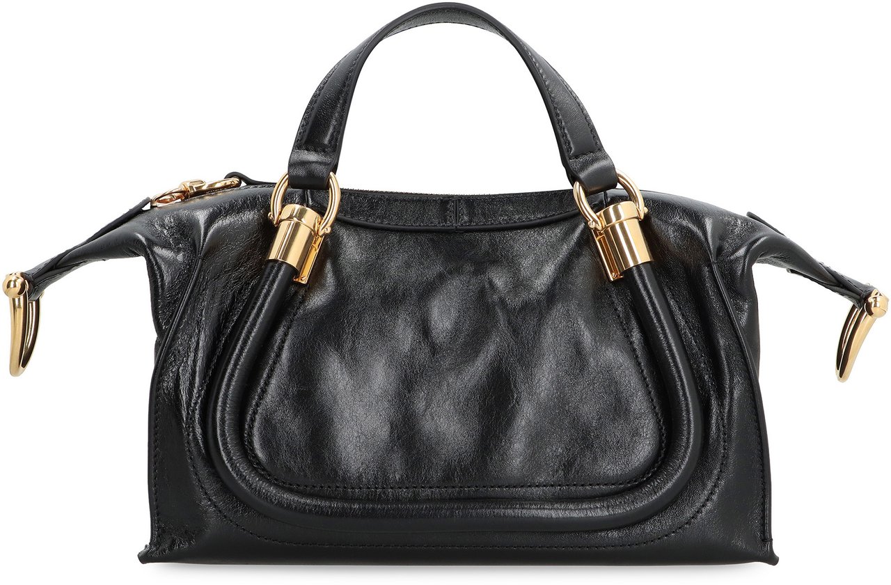 Chloé Paraty 24 piccola Leather shoulder bag Zwart
