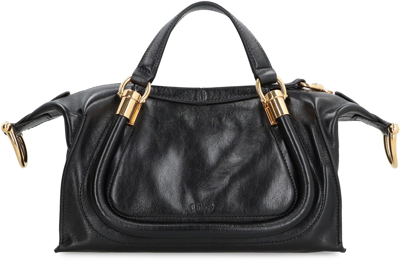 Chloé Paraty 24 piccola Leather shoulder bag Zwart