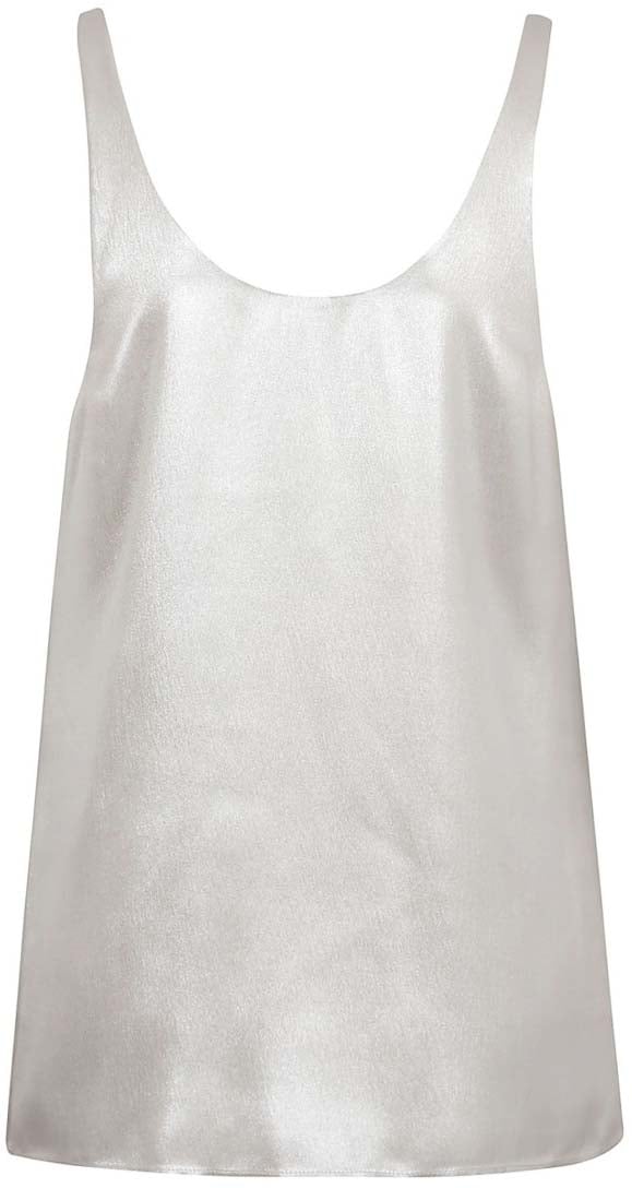 Chloé Sleeveless Silk Top With Rounded Neckline Wit