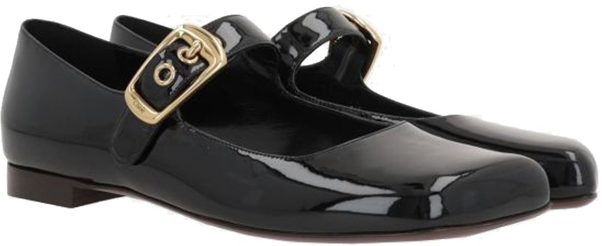 Chloé Chloè Mary-Jane Polly Ballerina Flats Zwart