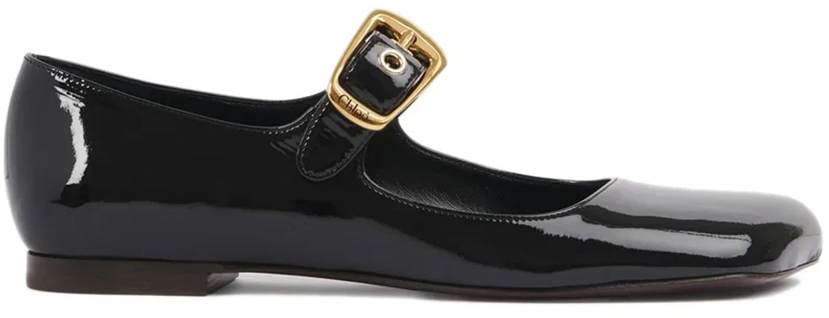 Chloé Chloè Mary-Jane Polly Ballerina Flats Zwart