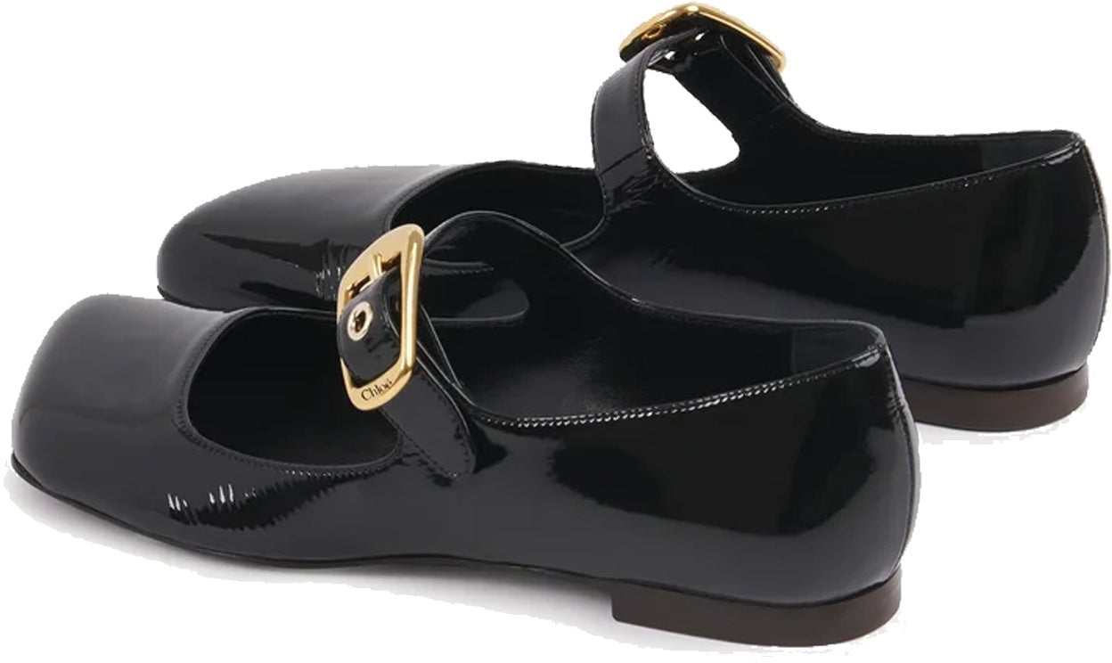 Chloé Chloè Mary-Jane Polly Ballerina Flats Zwart