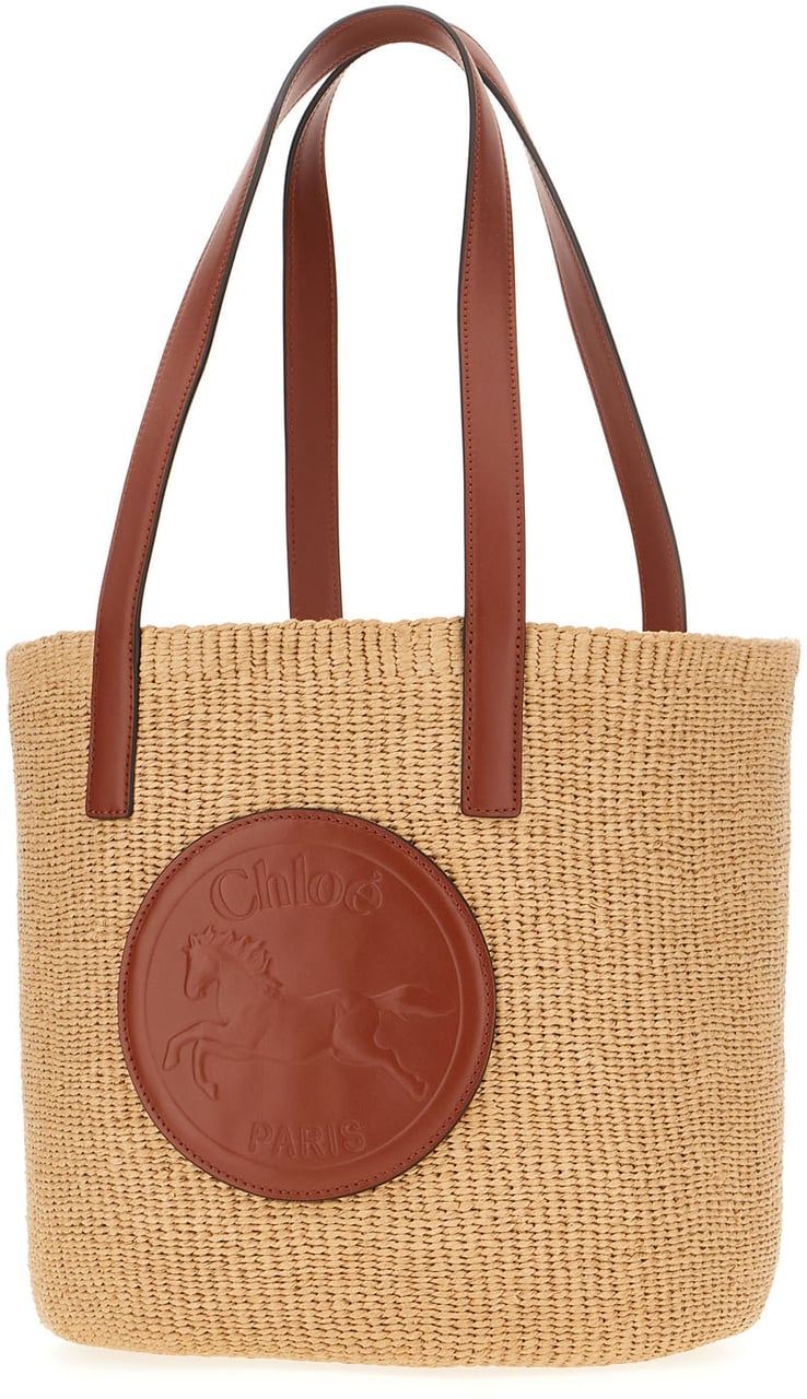 Chloé Chloe Fairtrade material large Horse Medal shopping bag Neutraal