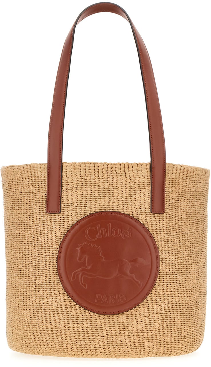 Chloé Chloe Fairtrade material large Horse Medal shopping bag Neutraal