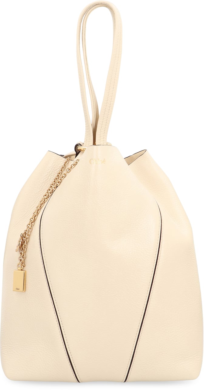Chloé Chloé Spin leather tote bag Neutraal