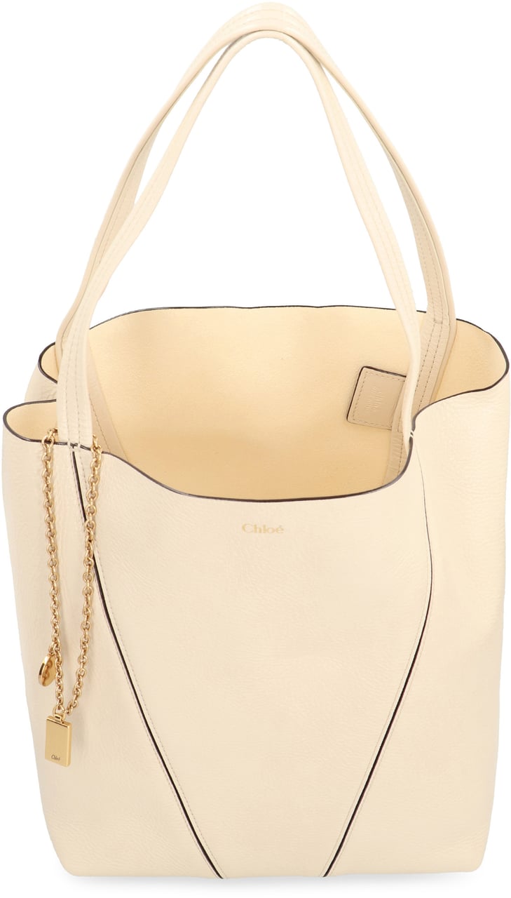 Chloé Chloé Spin leather tote bag Neutraal