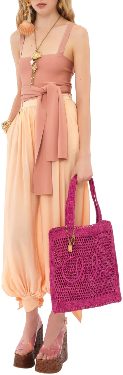 Chloé Summer Banana Logo Tote Bag Roze