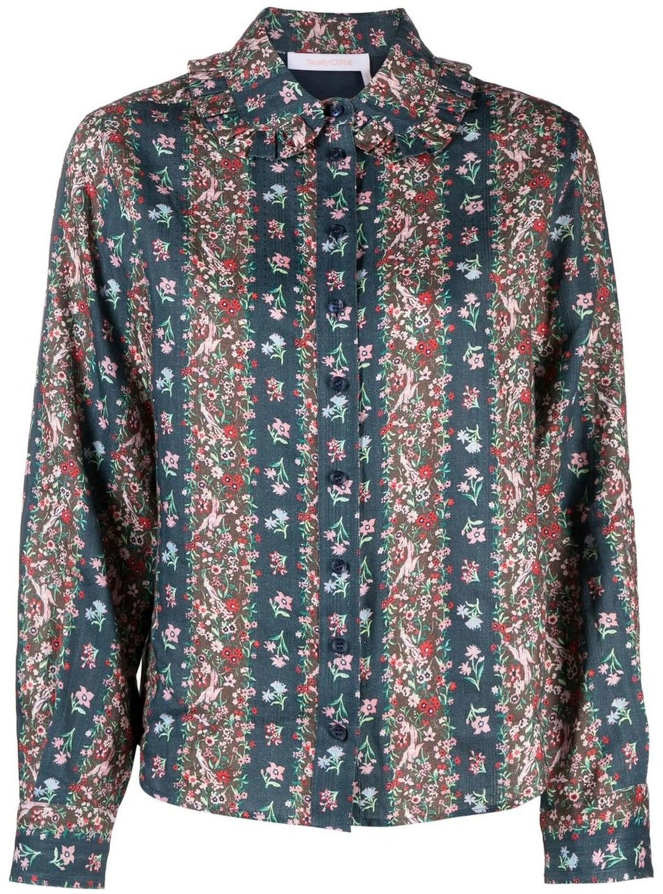 Chloé See By Chloé Printed Shirt Blauw
