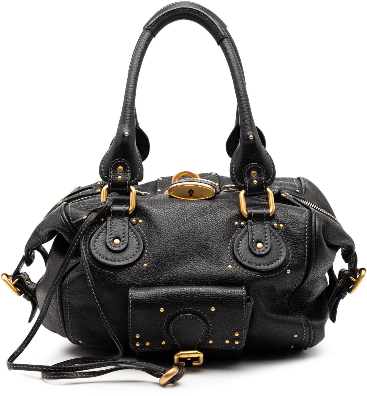Chloé Leather Paddington Handbag Zwart