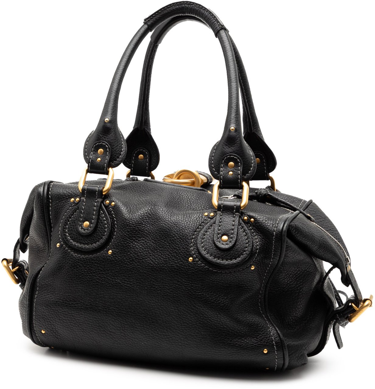 Chloé Leather Paddington Handbag Zwart