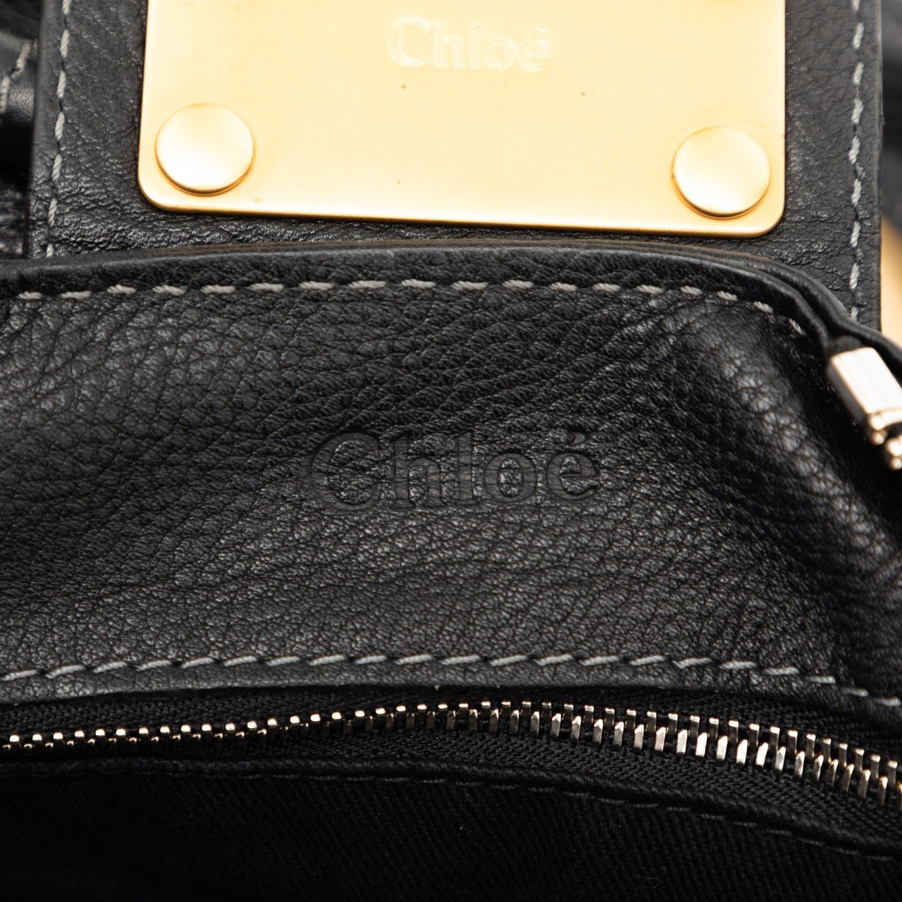 Chloé Leather Paddington Handbag Zwart