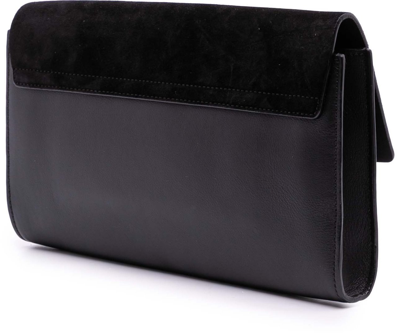 Chloé Calfskin and Suede Faye Clutch Zwart